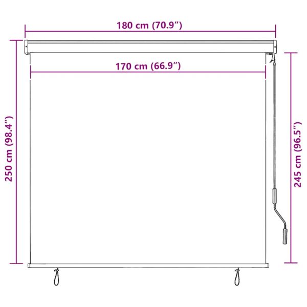 Външна ролетна щора, 170x250 см, кремава
