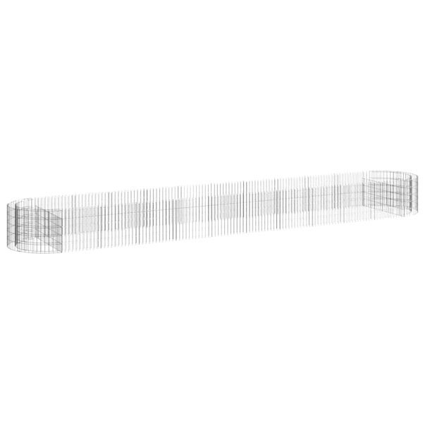 Габион повдигната леха, поцинковано желязо, 600x100x50 cм