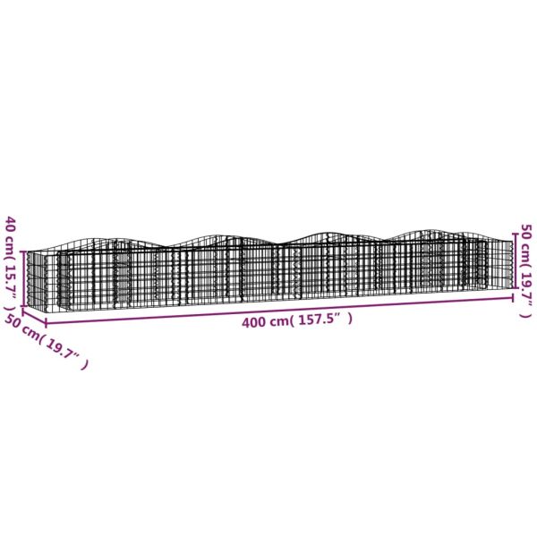 Извит габион повдигната леха 400x50x50 см поцинковано желязо
