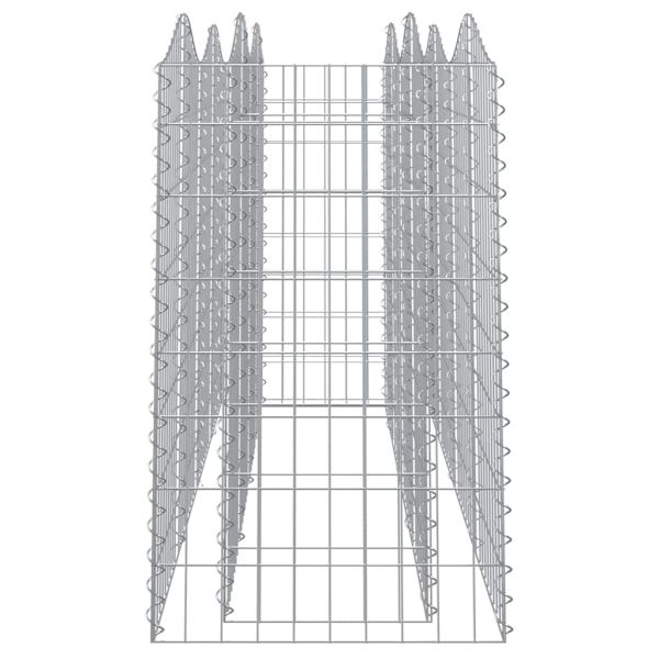 Извит габион повдигната леха 200x50x100 см поцинковано желязо
