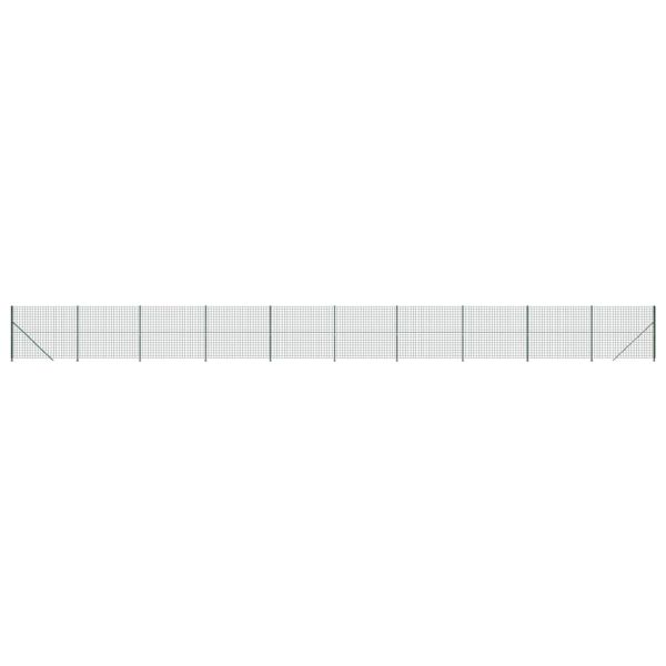 Плетена оградна мрежа с фланец, зелена, 1,6x25 м