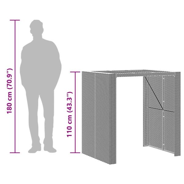 Градински бар комплект с възглавници 5 части черен полиратан