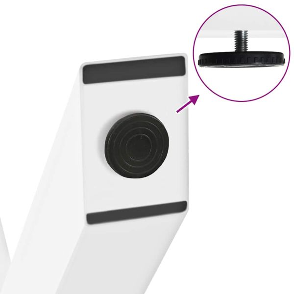 Крака за трапезна маса, X-образни, 3 бр., бели, 80x(72-73) см, стомана