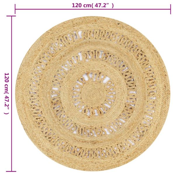 Ръчно плетен килим от юта, 90 см