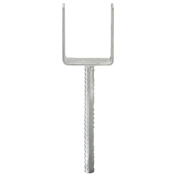 Оградни подпори 6 бр сребристи 10x6x30 см поцинкована стомана