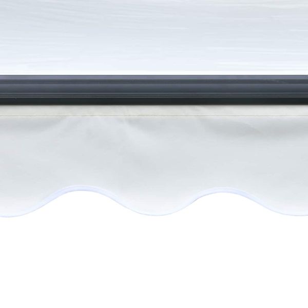 Ръчно прибираща се тента с LED, 300x250 см, кремава