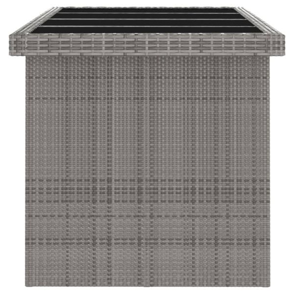 Градински комплект с възглавници, 11 части, полиратан, сив