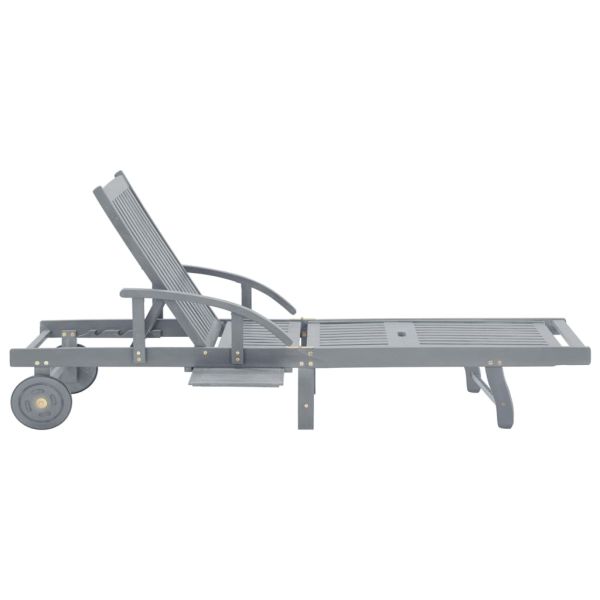 Градински шезлонг с шалте, акациево дърво масив