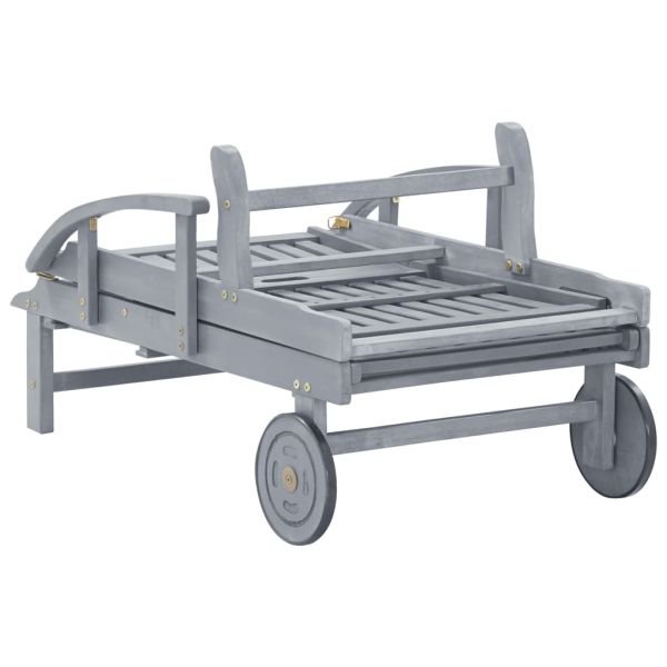 Градински шезлонг с шалте, акациево дърво масив