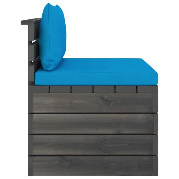 Градински мебели от палети 2 части с възглавници бор масив