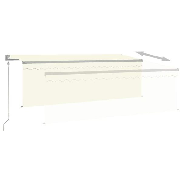 Автоматично прибиращ се сенник с щора, 4x3 м, кремав