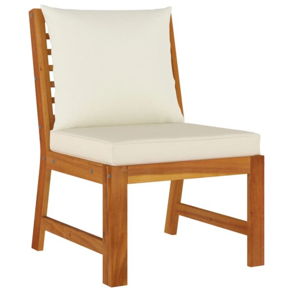 Градински трапезен комплект 7 части с възглавници акация масив