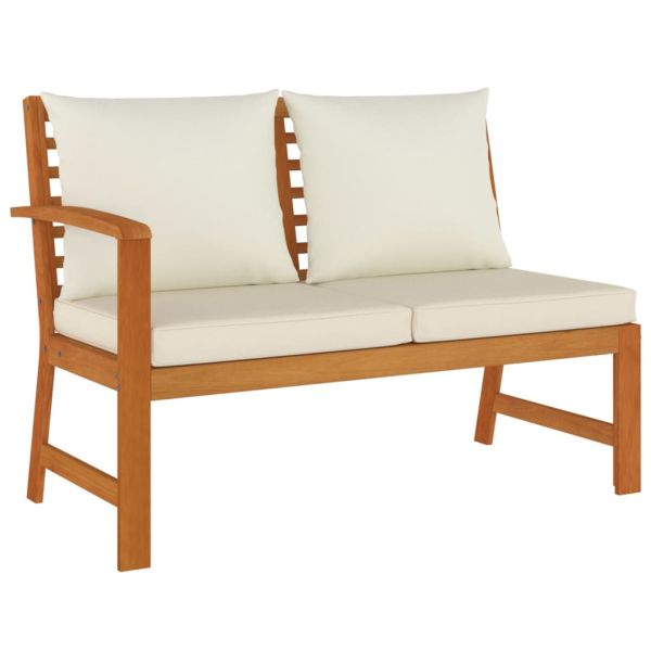 Градински трапезен комплект 11 части с възглавници акация масив