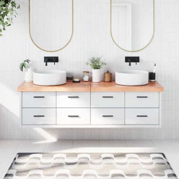 Плот за баня светлокафяв 180x50x(2-6) см обработено дърво масив