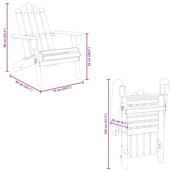 Градински стол "Адирондак", акациево дърво масив