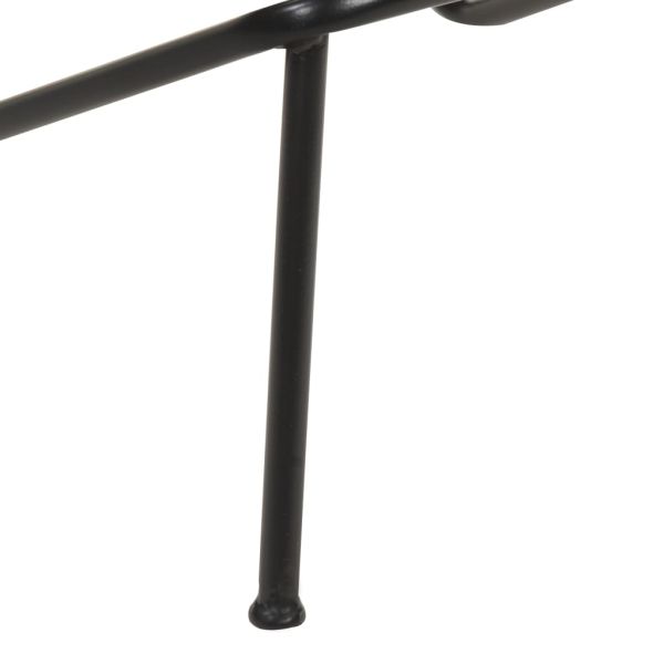 Бар табуретки, 2 бр, черни, естествена кожа