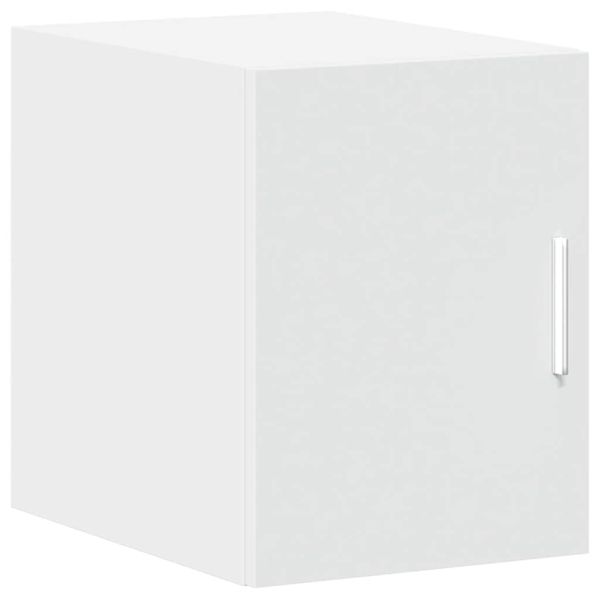 Тесен шкаф за съхранение, бял, 30x42,5x225 см, инженерно дърво