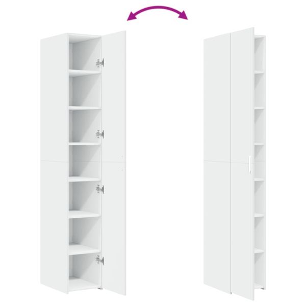 Висок шкаф, бял, 30x42,5x185 см, инженерно дърво