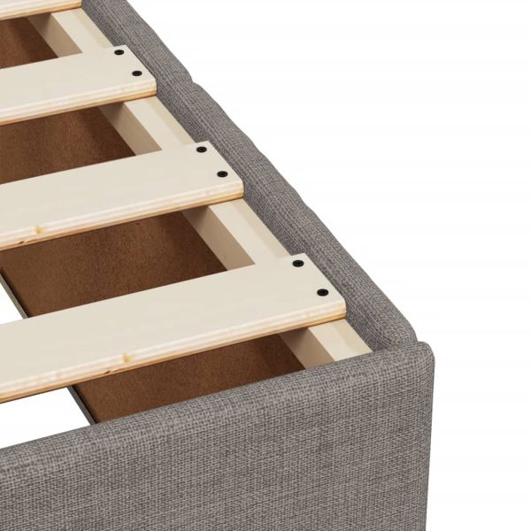 Рамка за легло без матрак, таупе, 200x200 см, плат