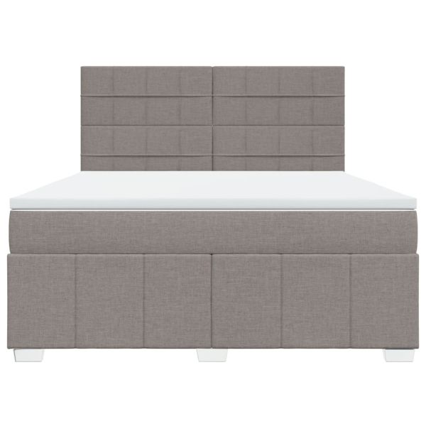 Боксспринг легло с матрак, таупе, 180x200 см, плат