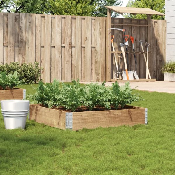 Градинска кашпа 100x100 см борова дървесина масив