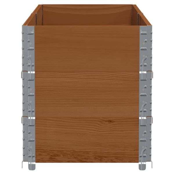 Градинска кашпа, кафяв, 150x50 см, борова дървесина масив