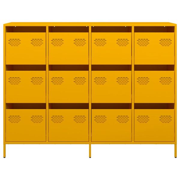 Бюфет, горчица жълто, 135x39x103,5см, студеновалцувана стомана