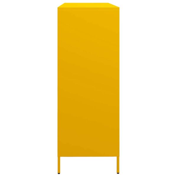Бюфет, горчица жълто, 135x39x103,5см, студеновалцувана стомана