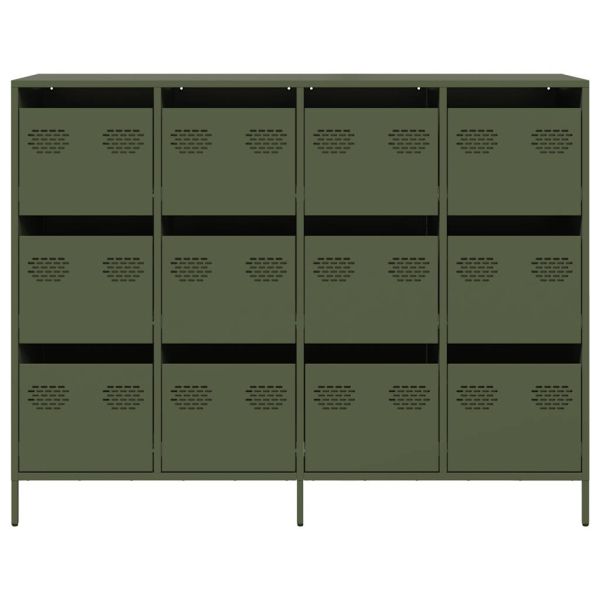 Бюфет маслиненозелен 135x39x103,5 см студеновалцувана стомана