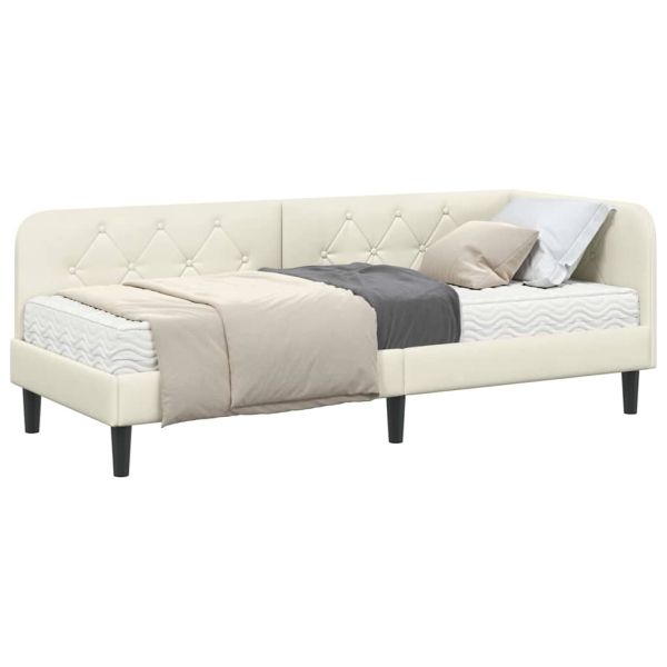 Ъглова рамка за легло Крем 80 x 200 cm Кадифе