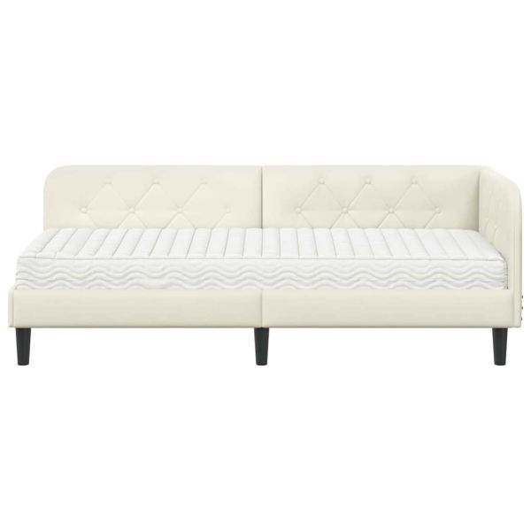 Ъглова рамка за легло Крем 80 x 200 cm Кадифе