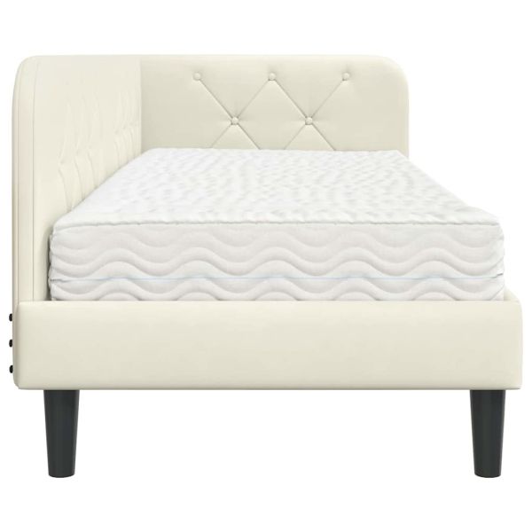 Ъглова рамка за легло Крем 80 x 200 cm Кадифе