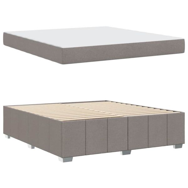 Рамка за легло с матрак Таупе 180 x 200 cm текстил