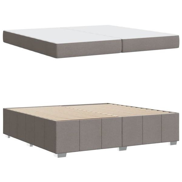 Рамка за легло с матрак Таупе 200 x 200 cm текстил