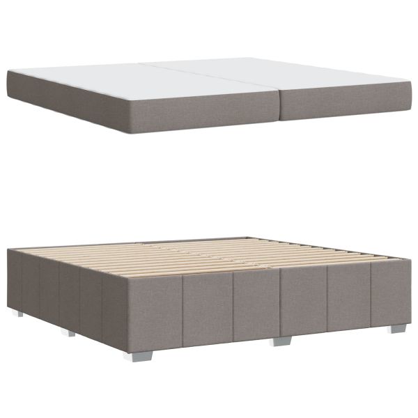 Рамка за легло с матрак Таупе 200 x 200 cm текстил