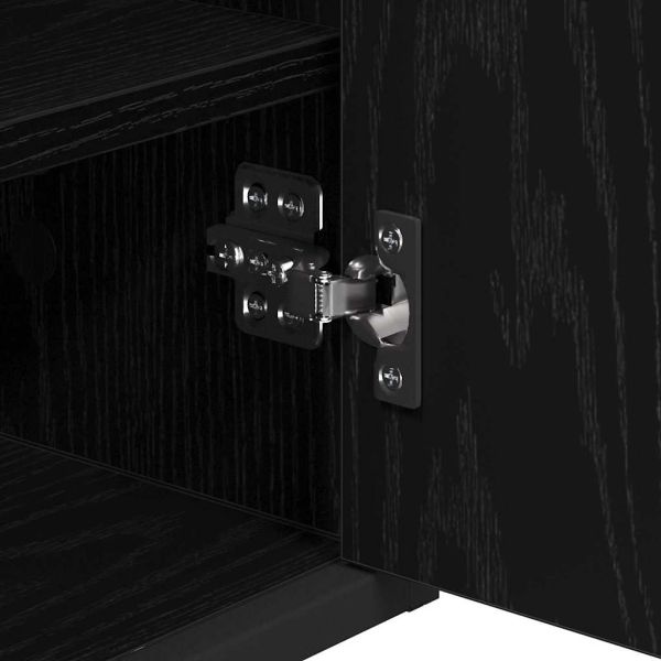 Комплект мебели за баня с рафт 2 pcs Черния дъб Инженерно дърво