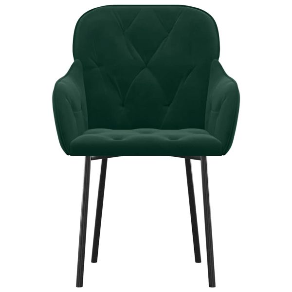Трапезни столове, 2 бр, тъмнозелени, кадифе