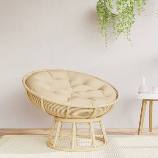 Кръгла възглавница бежова Ø 100 x11 см Оксфорд плат