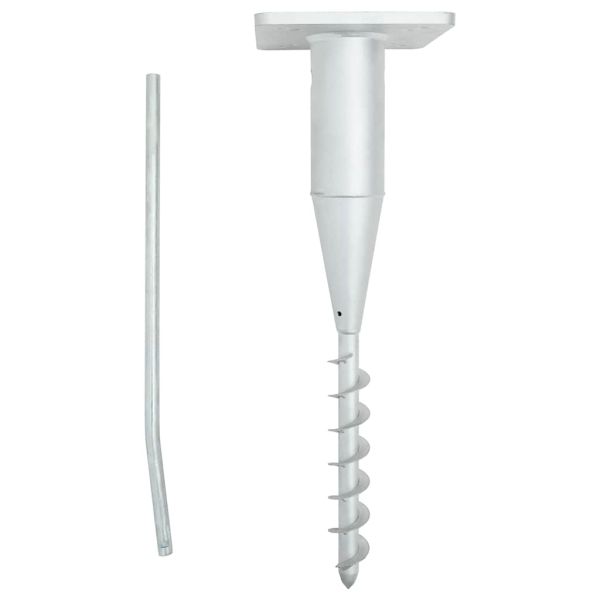 Стойка за чадър за вграждане с прът, 16x16x52 см, стомана