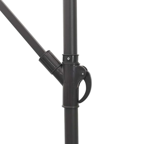 Градински чадър със стоманен прът, кафяв, 246x246x230 см