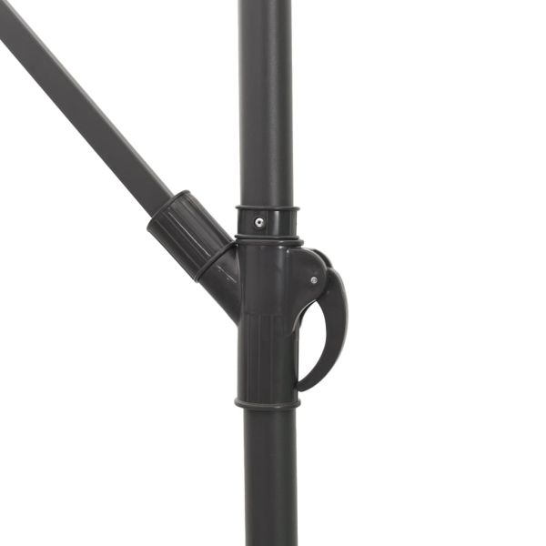 Градински чадър със стоманен прът, кафяв 290x290x238 см