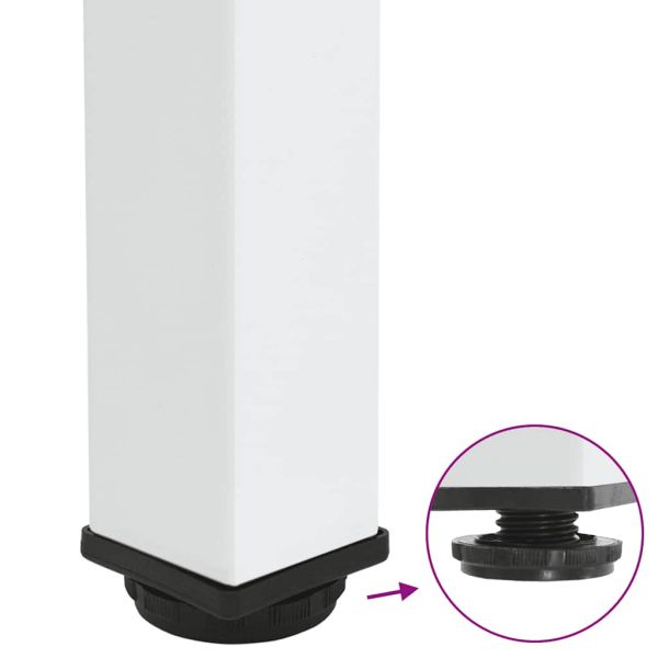 Крака за масичка за кафе, 4 бр., бели, 42-44 см, стомана