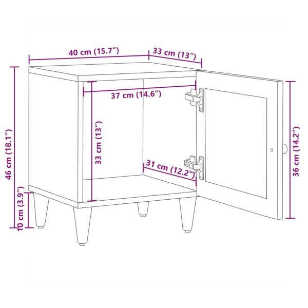 Нощен шкаф 2 pcs Естествен 40 x 33 x 46 см