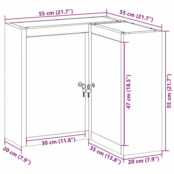 Шкаф за инструменти с рафт Червен и сив 55 x 55 x 55 см