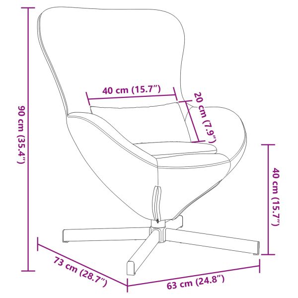 Стол яйце Черно 63 x 73 x 90 см Кадифе
