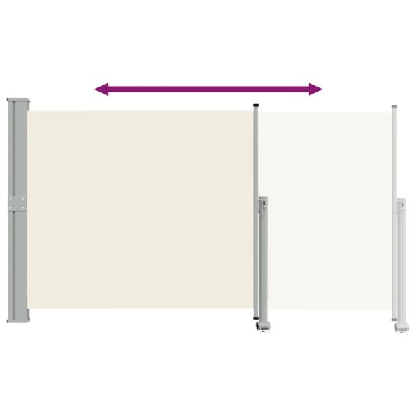 Прибираща се странична тента, 140х300 см, кремава