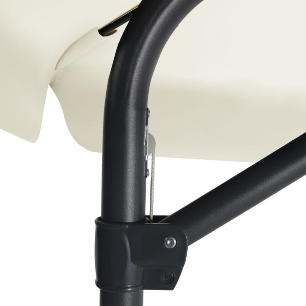 Градински чадър със стоманен прът, 300 см, пясъчнобял