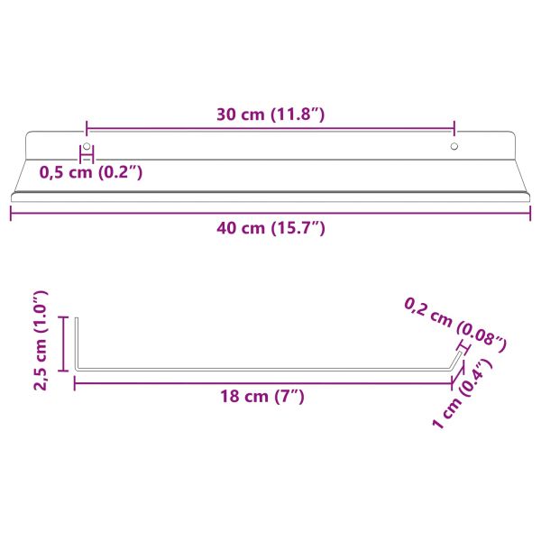 Плаващ рафт 2 pcs Бял 40 x 18 x 2,5 см Стомана