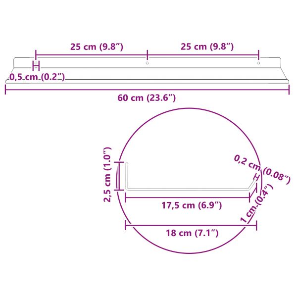 Плаващ рафт 4 pcs Бял 60 x 18 x 2,5 см Стомана