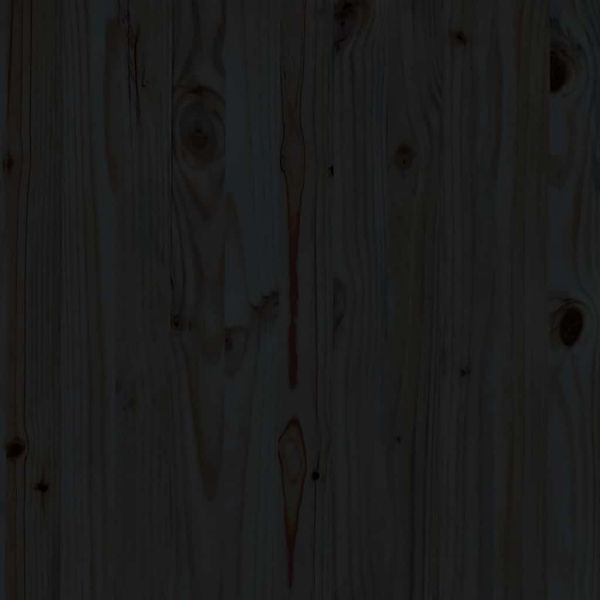 Градински лаундж комплект, 3 части, черен, бор масив